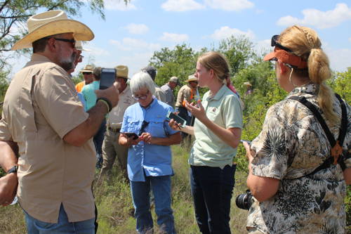 NRI Extension Associate Amanda Gobeli explains the Northern Bobwhite Habitat Evaluation app at the Statewide Quail Symposium.