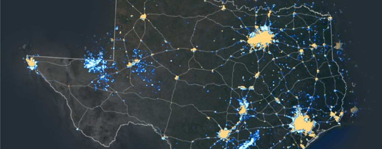 Map of the Month Night Lights of Texas Texas A&M NRI