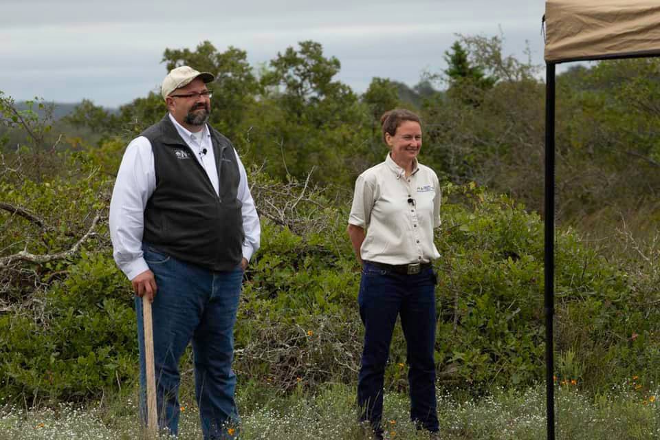 Dr. Roel Lopez and Dr. April Sansom during the filming of The Axe